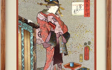 Japanese Foil Print of a Geisha