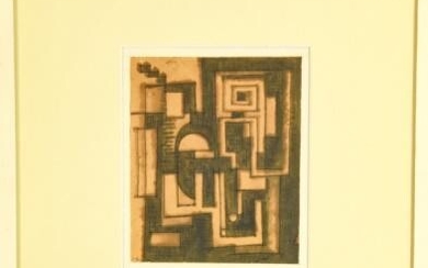 Jean Xceron 1890-1967 Signed & Framed Drawing