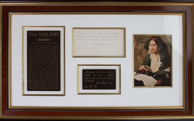 Julia Ward Howe 1819-1910 Signed Autograph Quotation