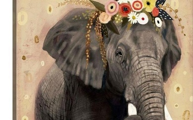 Klimt Elephant Canvas Reproduction Print By Victoria Barnes