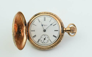 LADY'S VICTORIAN 14K YELLOW GOLD HUNTING CASE PENDANT WATCH, BY...