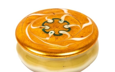LC Tiffany Enamel Lidded Favrile Glass Dresser Jar