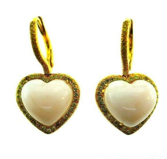 LOVE ME 18k Yellow Gold, Coral & Yellow Diamond Heart