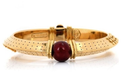 La Nouvelle Bague Red Enamel 18K Gold Bangle Bracelet