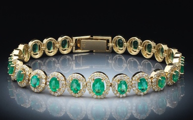 Ladies' 7.20 Carat Emerald and Diamond Bracelet