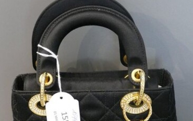 Lady Dior Mimi bag limited edition in satin and swarovski