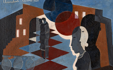 Ламбер-Руки Жан / Lambert-Rucki Jean (1888-1967) Ночной Париж. 1926 г. Картон, масло, 17,5×26 см.