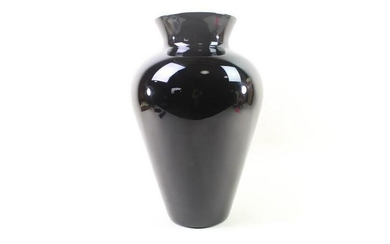 Large Dark Amethyst Murano Glass Vase Signed Salviati