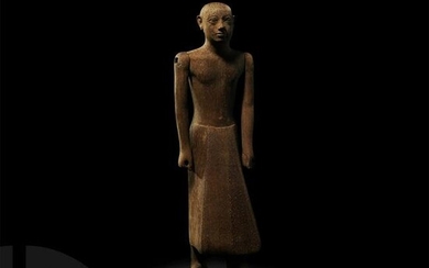Large Egyptian Wooden Statue of a Noble