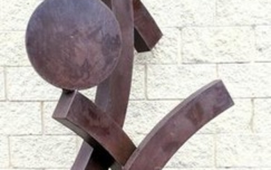 Large Modernist Sheet Steel Sculpture. Curved form with