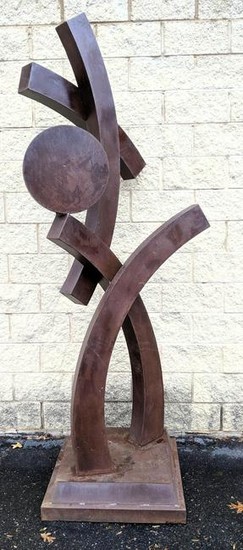 Large Modernist Sheet Steel Sculpture. Curved form with