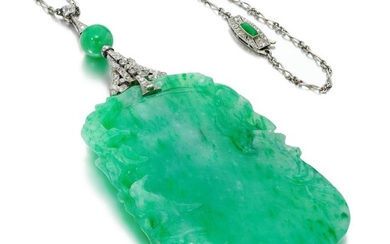 Liberty, attributed to | Jadeite and diamond necklace, circa 1910