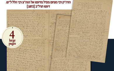 Long Halachic Response Handwritten and Signed by the Admor...