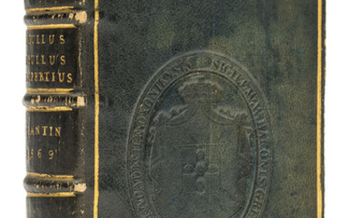 Lord Grenville's copy.- Catullus, Tibullus & Propertius. Catullus Tibullus Propertius, Antwerp, Christopher Plantin, 1569.