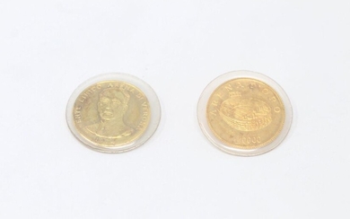 Set of two Italian gold coins.