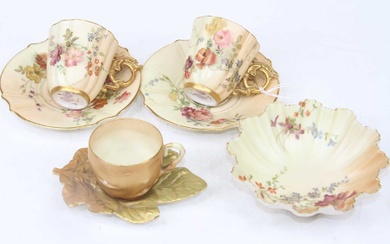 Lot details A pair of Royal Worcester blush ivory 1334...