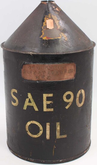 Lot details Large oil can stamped to reducing cone...