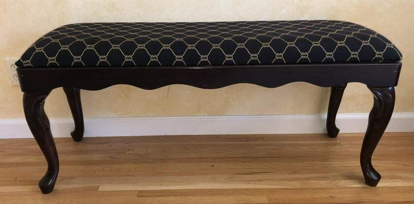 Louis XIV Carved Serpentine Upholstered Bench