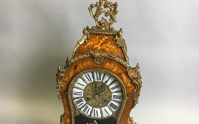 Louis XV-style Ormolu-mounted Marquetry Mantel Clock