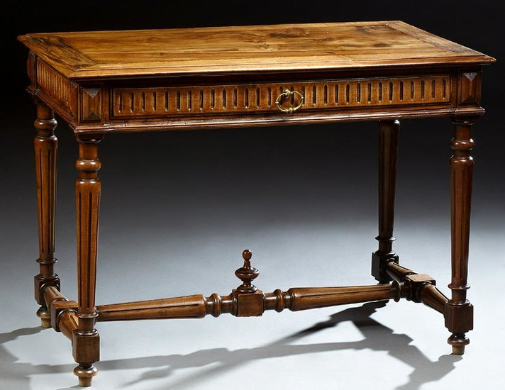 Louis XVI Style Carved Walnut Writing Table, 19th c.