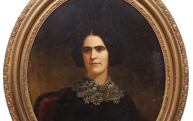 Louisiana School, "Portrait of Mrs. Hannelore," late 19th/early 20th c., H.- 25 1/4 in., W.- 30 1/4
