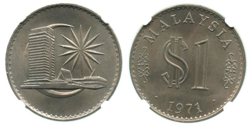 MALAYSIA RM1 1971 (London Mint) NGC MS66