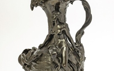 MARCEL DEBUT, FRENCH 1865 - 1933, BRONZE SCULTPURE, 19TH/20TH C. H 16" W 9.5" D 10"