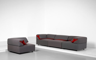 MARIO BELLINI Freud modular sofa and lounge chair for Meritalia, Como.