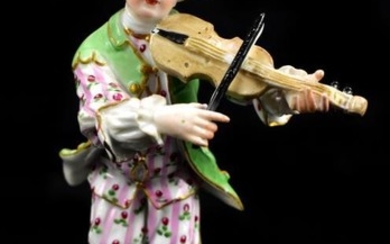 MEISSEN; a mid-18th century figure of a violinist from...