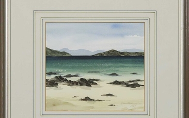 MULL FROM IONA, A WATERCOLOUR BY JIM NICHOLSON