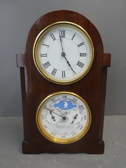 Mahogany cased clock DH above a calendar dial (key and one b...