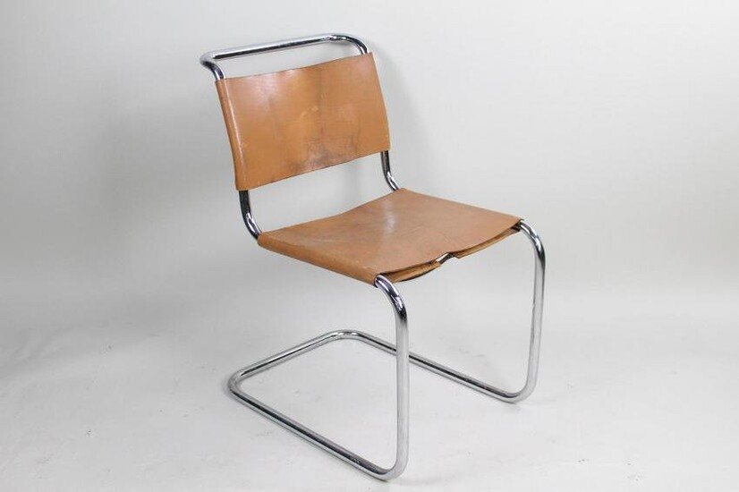 Marcel Breuer B33 Style Chrome & Leather Chair