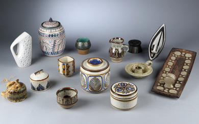 Marianne Starck and others for Michael Andersen. A collection of stoneware and ceramics, jars, bowls, bells, etc. (14)