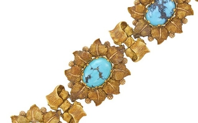 Mario Buccellati Gold and Turquoise Bracelet