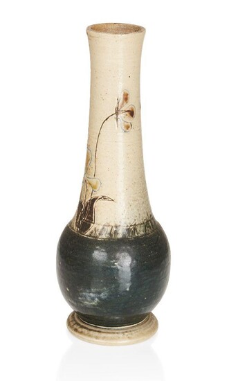 Martin Brothers, Solifleur bottle vase, circa 1880s, Glazed stoneware, Underside incised Martin/London, 21.4cm high
