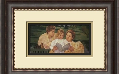 Mary Cassatt Family Group Reading Newly Customed Framed Print