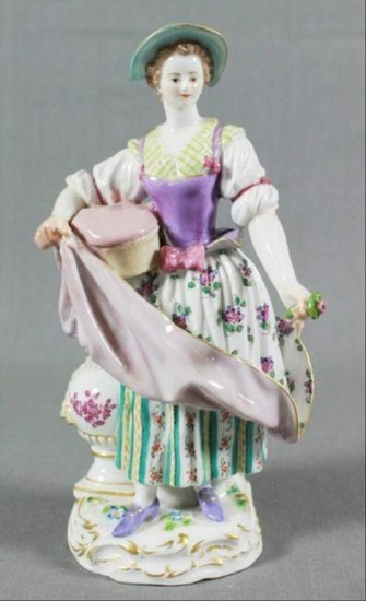 Meissen Figure Of Woman With Pillow