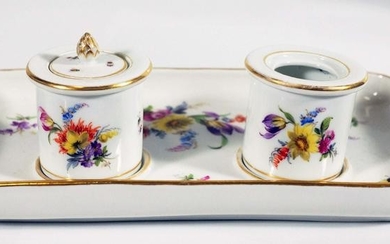 Meissen inkwell set with tray