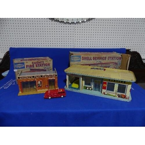 Mettoy County Fire Station, No.6277, tinplate, with Hong Kon...