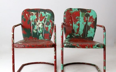 Mid Century Patio Chairs Pair