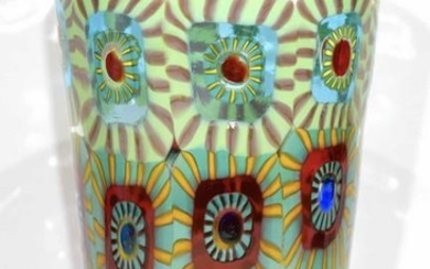 Murano glass vase with murrine signed