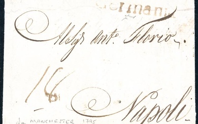 NAPOLI-GRAN BRETAGNA 1795 - Lettera prefilatelica da Manchester a Napoli,...