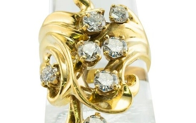 Natural Diamond Ring 14K Gold 1.40 TDW Hallmarked DBS