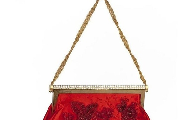 New VALENTINO RED BEADED EVENING CLUTCH