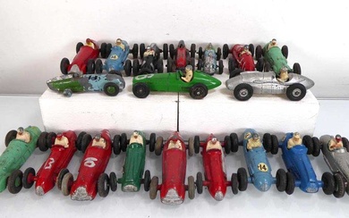 Nineteen loose Dinky, Crescent and other racing cars including Cooper-Bristol,...