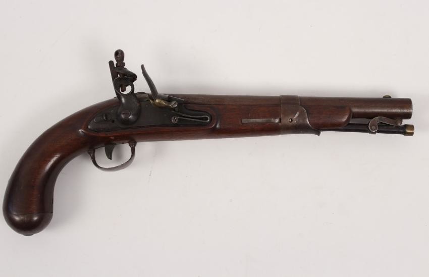 North Model 1819 flintlock black powder pistol stamped