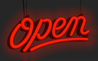 Open LED Light in Script Lettering with Neon Look