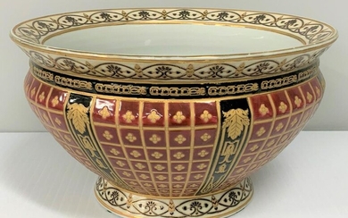 Oriental Accent Red & Gold Glazed Champagne Bowl