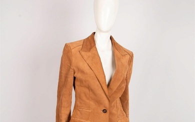 Original Gucci Italy Suede Camel Brown Jacket, Woman Small