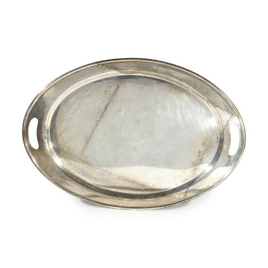 Oval sterling silver tray, 20th century